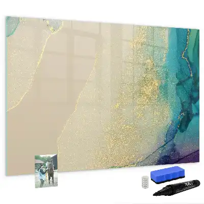 Beschreibbare Magnettafel in buntem Marmor-Design