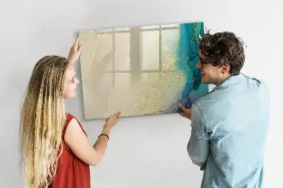 Beschreibbare Magnettafel in buntem Marmor-Design