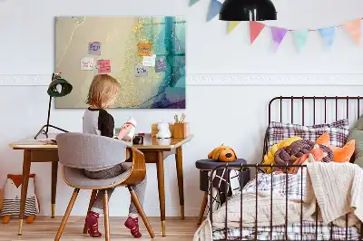 Beschreibbare Magnettafel in buntem Marmor-Design