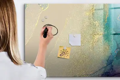 Beschreibbare Magnettafel in buntem Marmor-Design