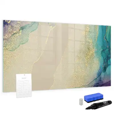 Beschreibbare Magnettafel in buntem Marmor-Design
