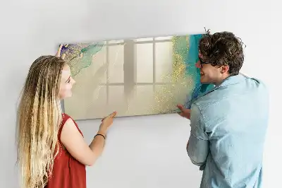 Beschreibbare Magnettafel in buntem Marmor-Design