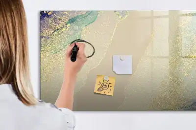 Beschreibbare Magnettafel in buntem Marmor-Design