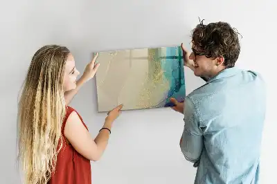 Beschreibbare Magnettafel in buntem Marmor-Design