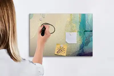 Beschreibbare Magnettafel in buntem Marmor-Design