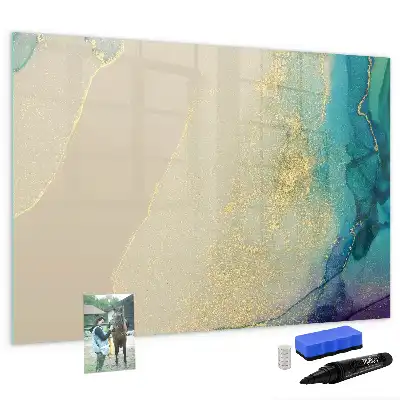Beschreibbare Magnettafel in buntem Marmor-Design