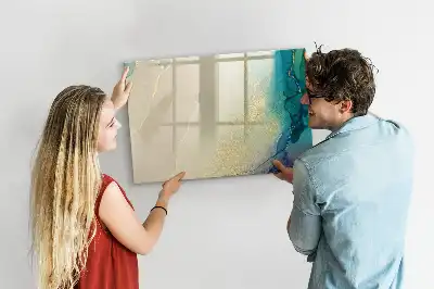 Beschreibbare Magnettafel in buntem Marmor-Design