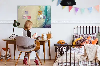 Beschreibbare Magnettafel in buntem Marmor-Design