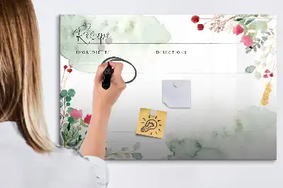 Beschreibbare Magnettafel für den Rezeptbereich