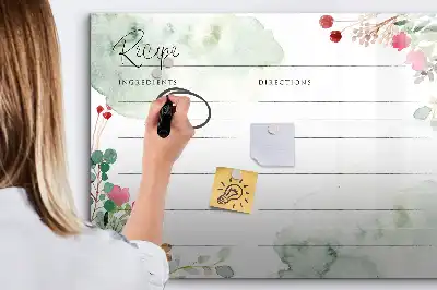 Beschreibbare Magnettafel für den Rezeptbereich