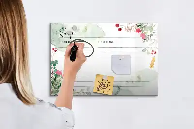 Beschreibbare Magnettafel für den Rezeptbereich