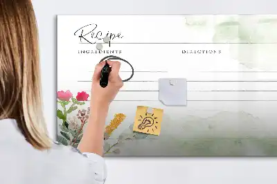 Schreib-Magnettafel für den Rezeptbereich