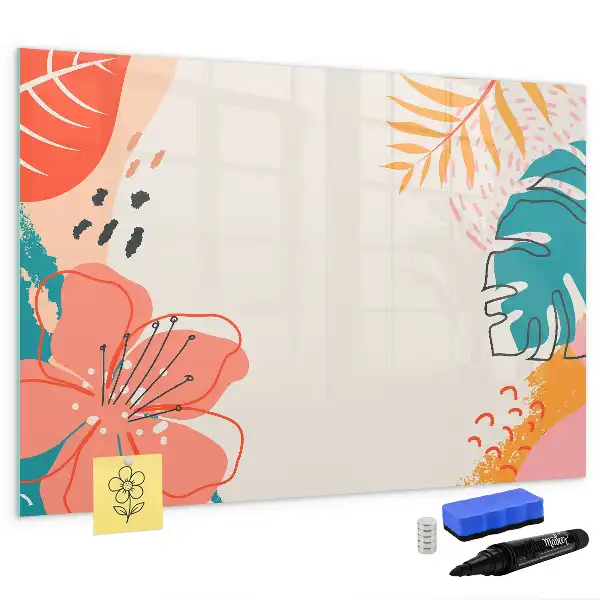 Schreib-Magnettafel mit Hawaiipflanzen-Motiv