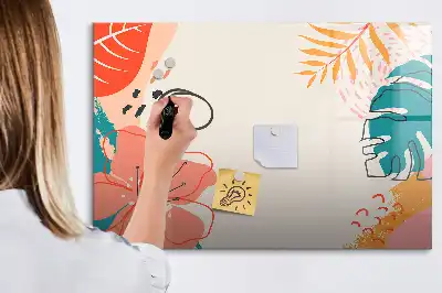 Schreib-Magnettafel mit Hawaiipflanzen-Motiv