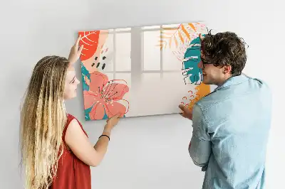 Schreib-Magnettafel mit Hawaiipflanzen-Motiv
