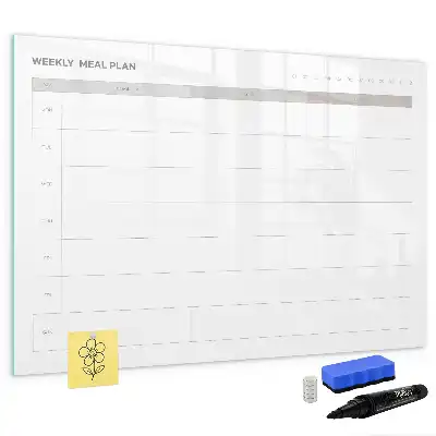 Schreib-Magnettafel in einfacher Menü-Ausführung