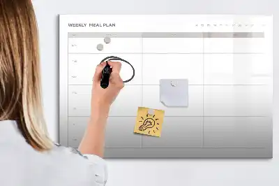 Schreib-Magnettafel in einfacher Menü-Ausführung