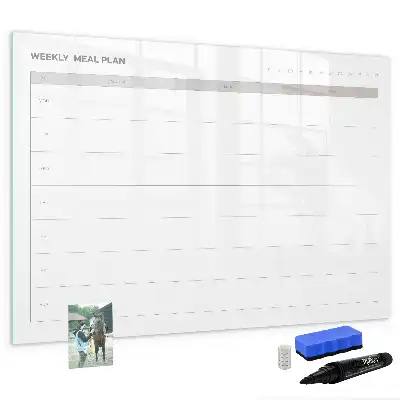 Schreib-Magnettafel in einfacher Menü-Ausführung
