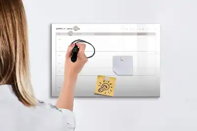 Schreib-Magnettafel in einfacher Menü-Ausführung
