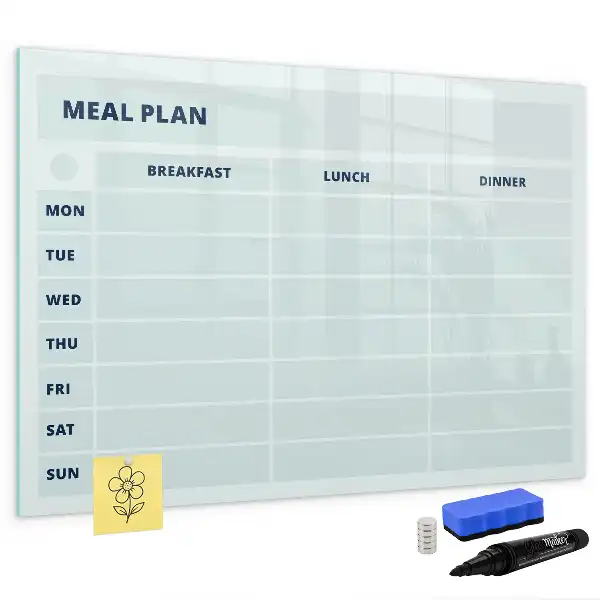Beschreibbare Magnettafel in Pastell als Mahlzeitenplan