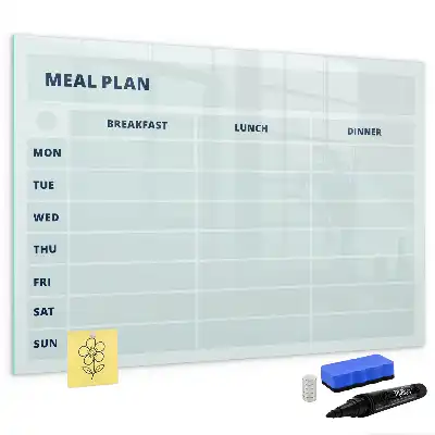 Beschreibbare Magnettafel in Pastell als Mahlzeitenplan