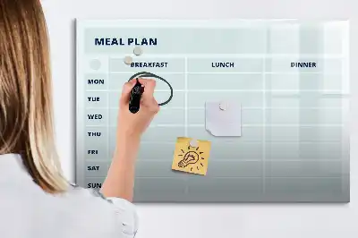 Beschreibbare Magnettafel in Pastell als Mahlzeitenplan