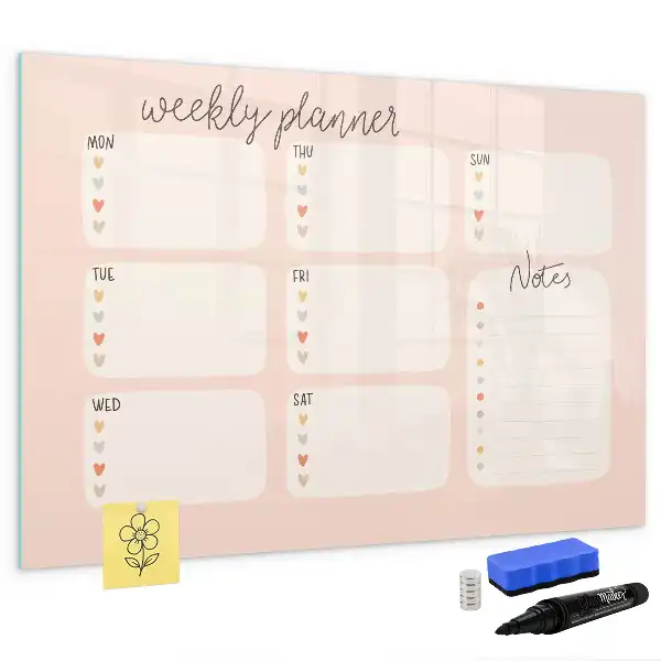 Schreib-Magnettafel bezaubernder Wochenplaner