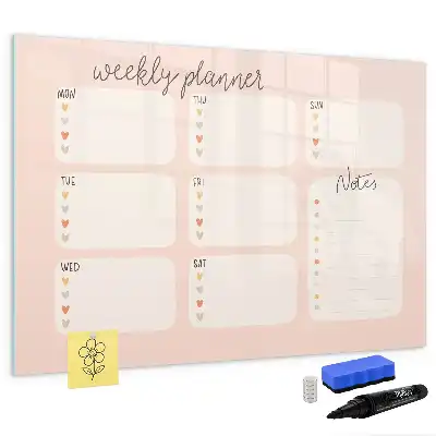 Schreib-Magnettafel bezaubernder Wochenplaner