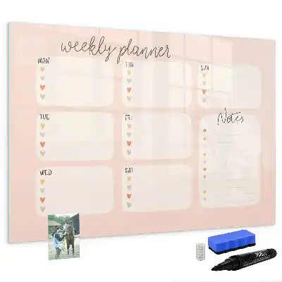 Schreib-Magnettafel bezaubernder Wochenplaner