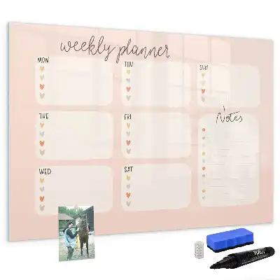 Schreib-Magnettafel bezaubernder Wochenplaner