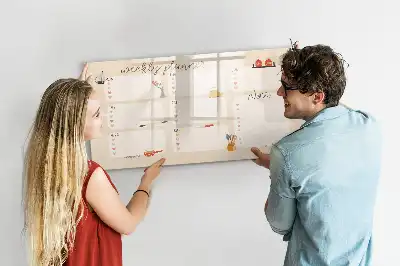 Beschreibbare Magnettafel als Wochenplaner