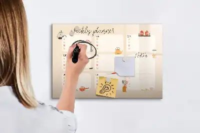 Beschreibbare Magnettafel als Wochenplaner