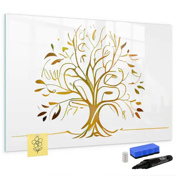 Beschreibbare Magnettafel Motiv Goldener Baum