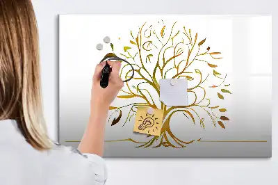Beschreibbare Magnettafel Motiv Goldener Baum