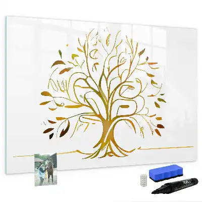 Beschreibbare Magnettafel Motiv Goldener Baum
