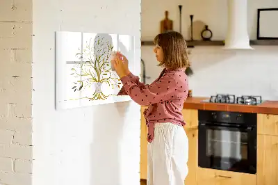 Beschreibbare Magnettafel Motiv Goldener Baum
