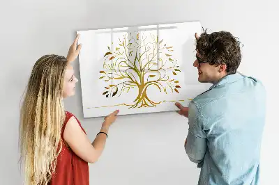 Beschreibbare Magnettafel Motiv Goldener Baum