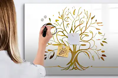 Beschreibbare Magnettafel Motiv Goldener Baum