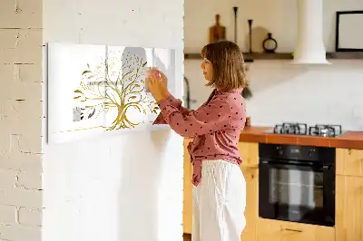 Beschreibbare Magnettafel Motiv Goldener Baum
