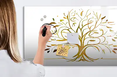 Beschreibbare Magnettafel Motiv Goldener Baum