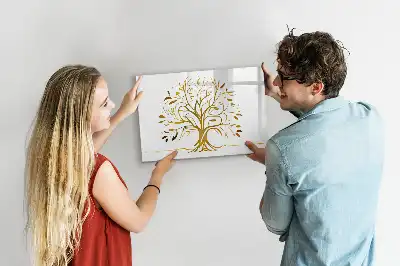 Beschreibbare Magnettafel Motiv Goldener Baum