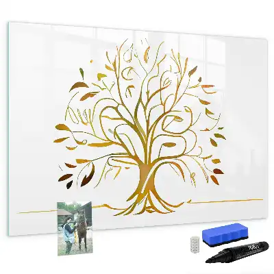 Beschreibbare Magnettafel Motiv Goldener Baum