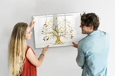 Beschreibbare Magnettafel Motiv Goldener Baum