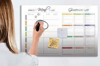 Schreib-Magnettafel für das Wochenmenü