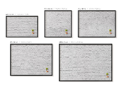 Magnettafel mit schwarzem Rahmen Ziegelwand helle Mauer