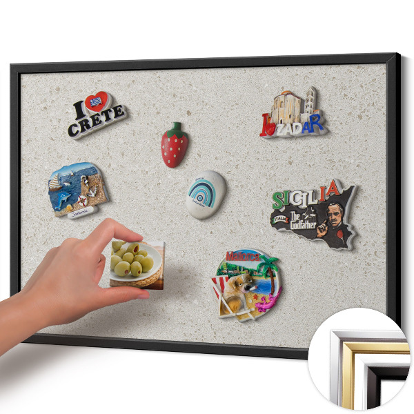 Magnettafel mit schwarzem Rahmen Heller Feinsteinzeug