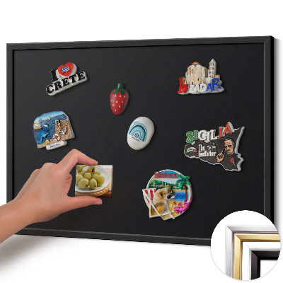 Magnettafel mit schwarzem Rahmen Farbe Schwarz
