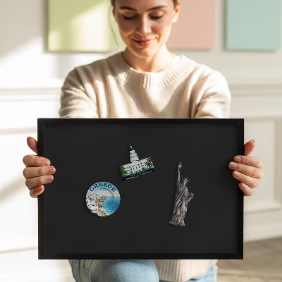 Magnettafel mit schwarzem Rahmen Farbe Schwarz