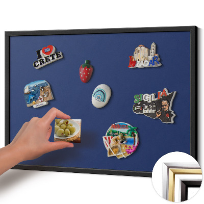 Magnettafel mit schwarzem Rahmen Farbe Dunkelblau