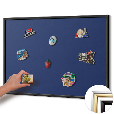 Magnettafel mit schwarzem Rahmen Farbe Dunkelblau